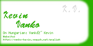 kevin vanko business card